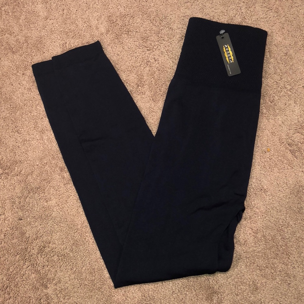 Navy High Waist Fleece Lined Leggings